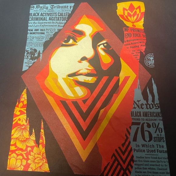 OBEY T-Shirt A Just Nation Not Discrimination” Graphic Shirt Black XXL - Picture 4 of 5